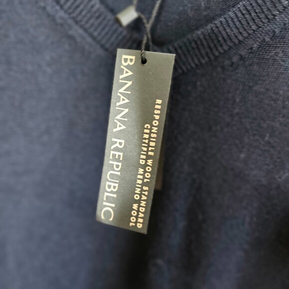 Banana Republic Merino V-Neck Navy Sweater, XXL - Picture 5 of 8